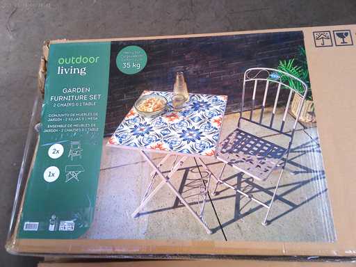 Table mosaique + 2 chaises - Taupe