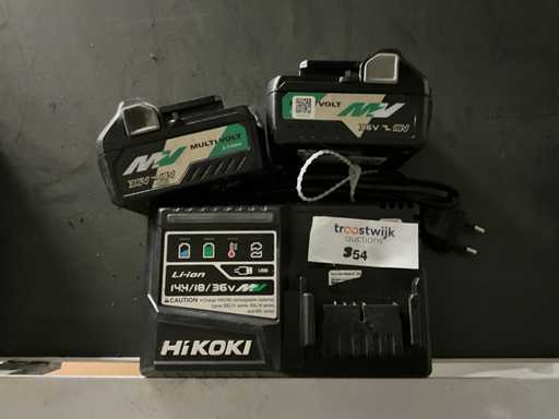 Hikoki 36 V/ 18 V multivolt Battery & charger set