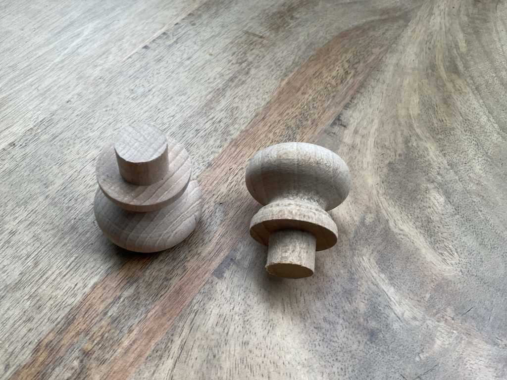 batch of beech wood cabinet knobs