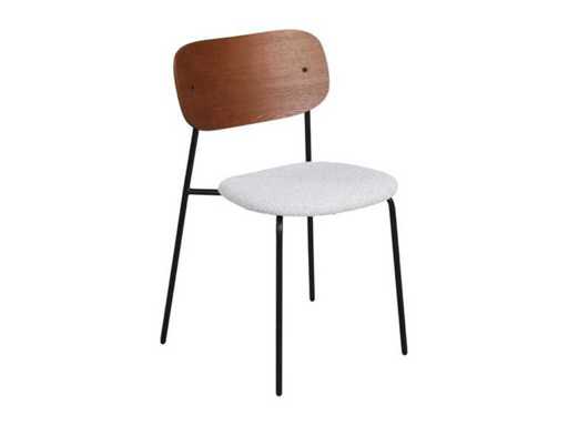 fonQ - Chaise Isel - Crème / Noir - Chaise à manger (4x)