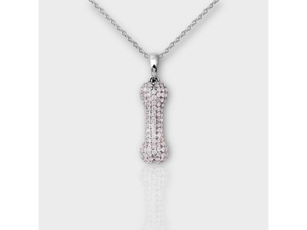 Ciondolo di design di lusso Diamante rosa naturale molto raro 0,63 carati