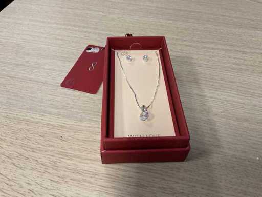 With Love Oorbellen & Ketting Sieradenset