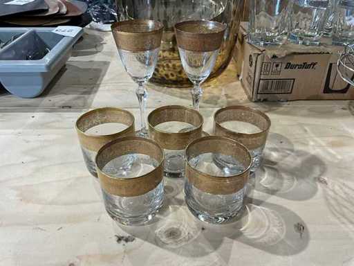 Glas met "Gouden" rand (7x)