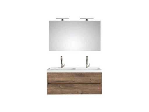 Pelipal - Cubic 120 cm - Badmeubelset greeploos Eiken ribbeck