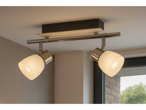 8 x LED Ceiling Light – 2 Spotlights – 2 x 4W – 4000K Neutral White – Silver – HL7192L