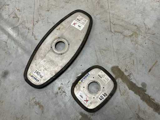 Probst Zuigplaat (2x) - 140 en 40 kg