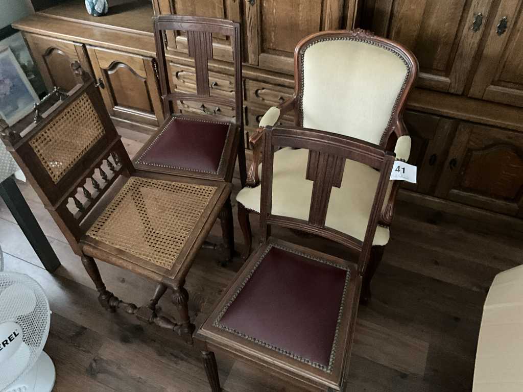 5 assorted vintage chairs