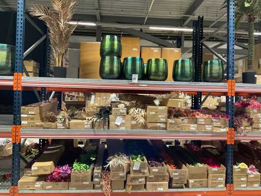 Emerald Artificial Palm, vases and various artificial flowers