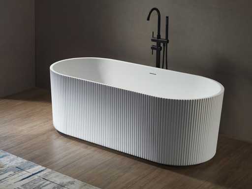 Baignoire design autoportante en acrylique Mawialux - blanc mat/blanc brillant ou noir mat au choix