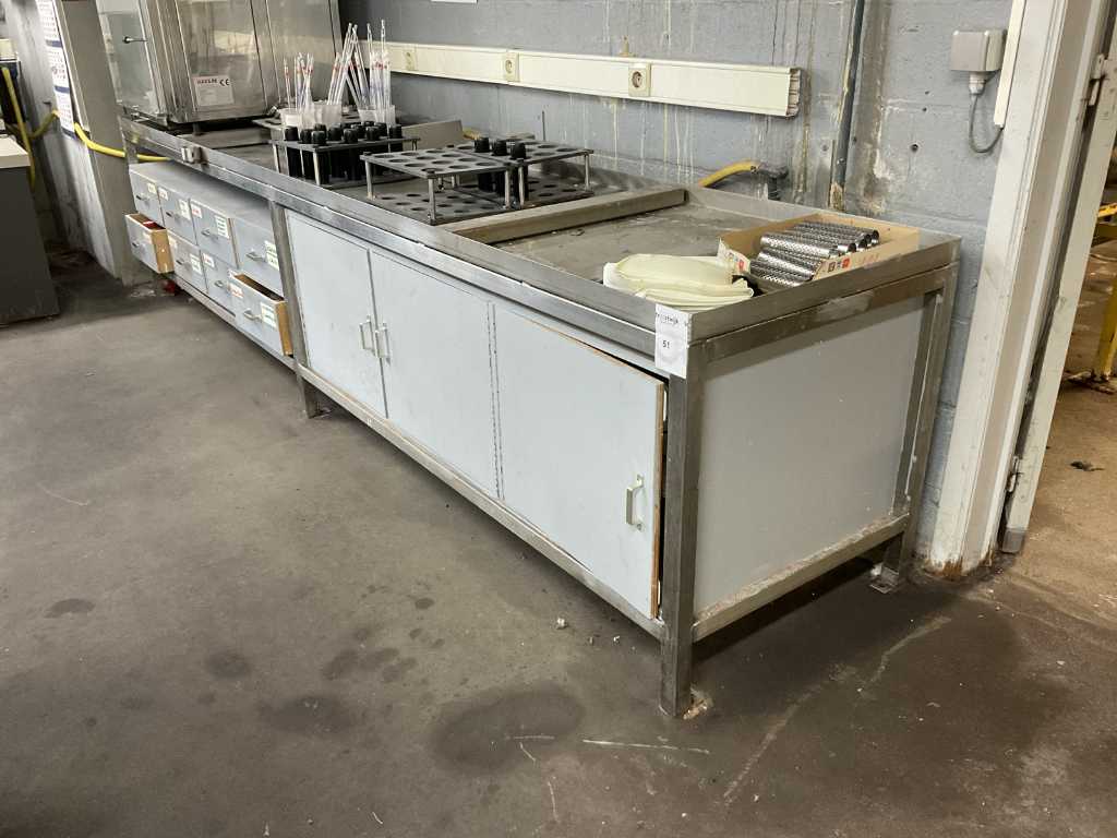 Stainless steel laboratory work table