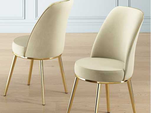 Eetkamerstoel - Cream Velvet (x6)