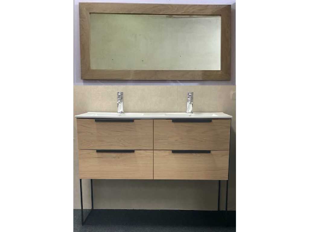 Vanity unit 120 cm with Bluetooth mirror and double sink