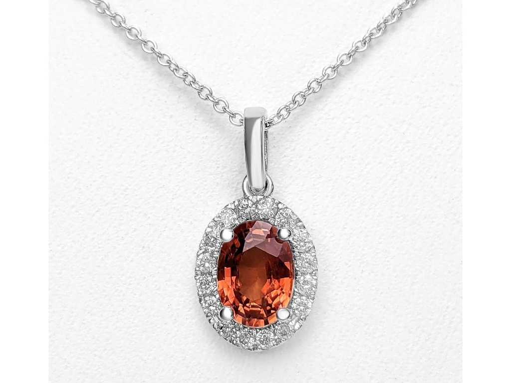 Luxury Pendant Natural Sapphire Orange 1.26 carat