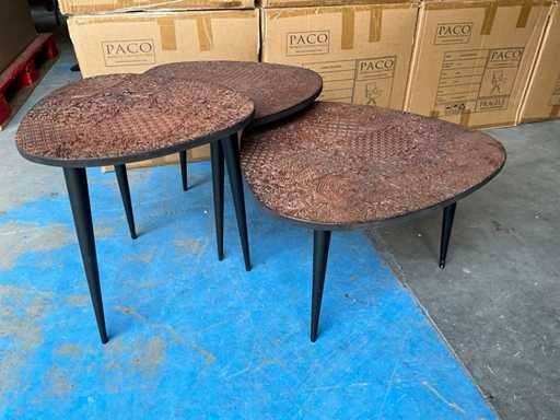 Ensemble de 3 tables d’appoint Jati