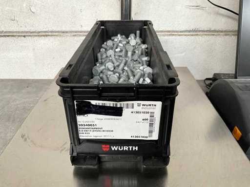 Würth 13.66 kg Zeskant tapbout M10x20 in stapelbare bak