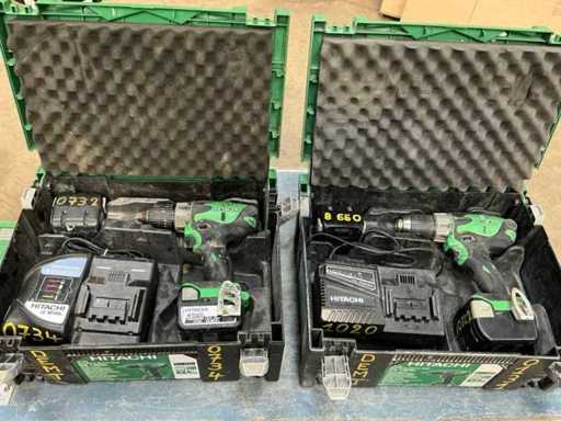 Perceuse à piles Hitachi DS 14DSL (2x)