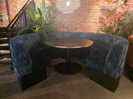  3-teiliges Cord-Restaurant-Restaurant-Set mit rundem Tisch 