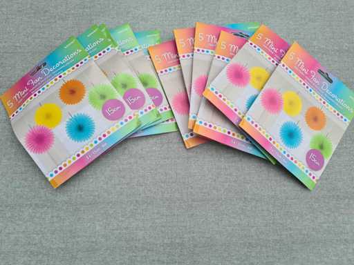 Decoratie papieren waaiers zachte kleuren