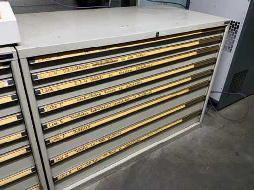 Lokoma Ladekast met diverse freesgereedschap