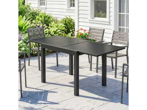 Uitschuifbare tuintafel buitentafel voor 4-6 personen met uitschuif