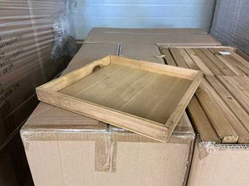 Partij Wooden Trays Stratos 30x30x3cm natural (240x)