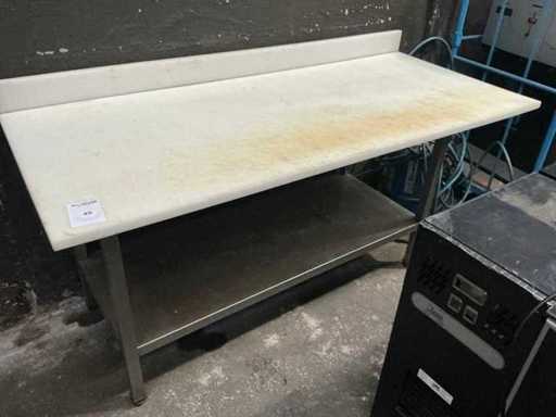 RVS snijtafel met polyethyleen blad