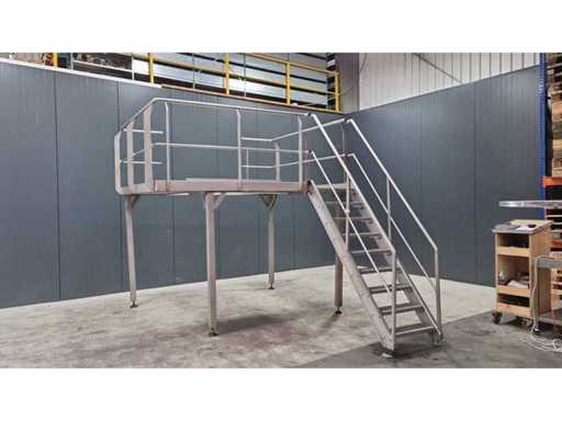 Stainless steel platform with stairs