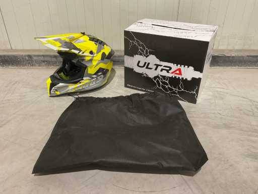 Casco da moto da cross Ultra Motocross Size XS V1 giallo