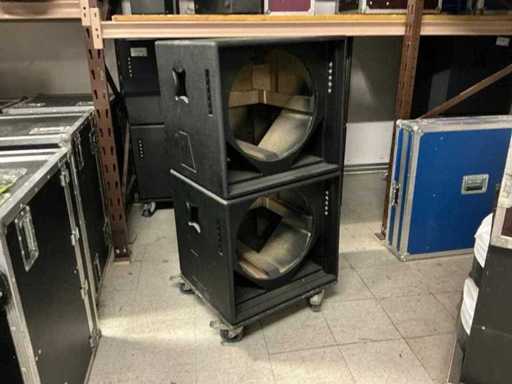 2x Faital 18HP1042 audioluidsprekers inclusief behuizing