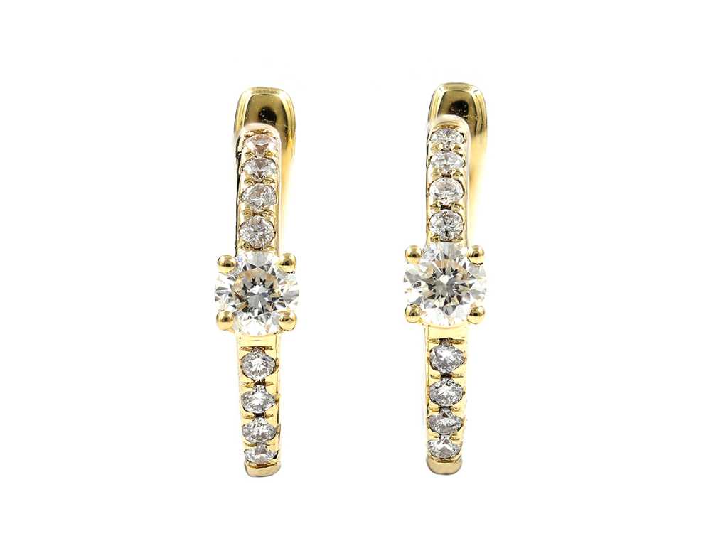 14 KT Yellow gold Earring with 0.51Cts Natural Diamonds