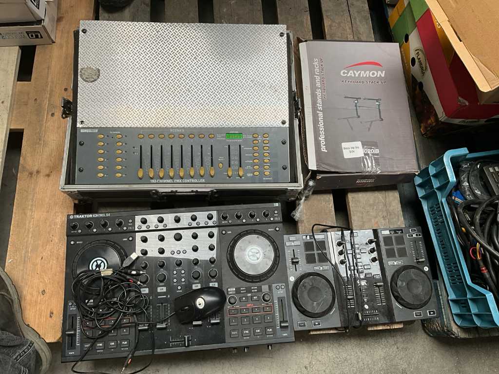 2 various audio mixing consoles