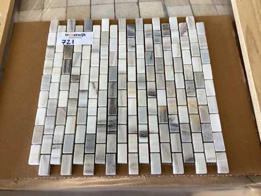 Carrelage en mosaïque mate en pierre en pierre naturelle marbre gris 1,5x3 cm 10 m²