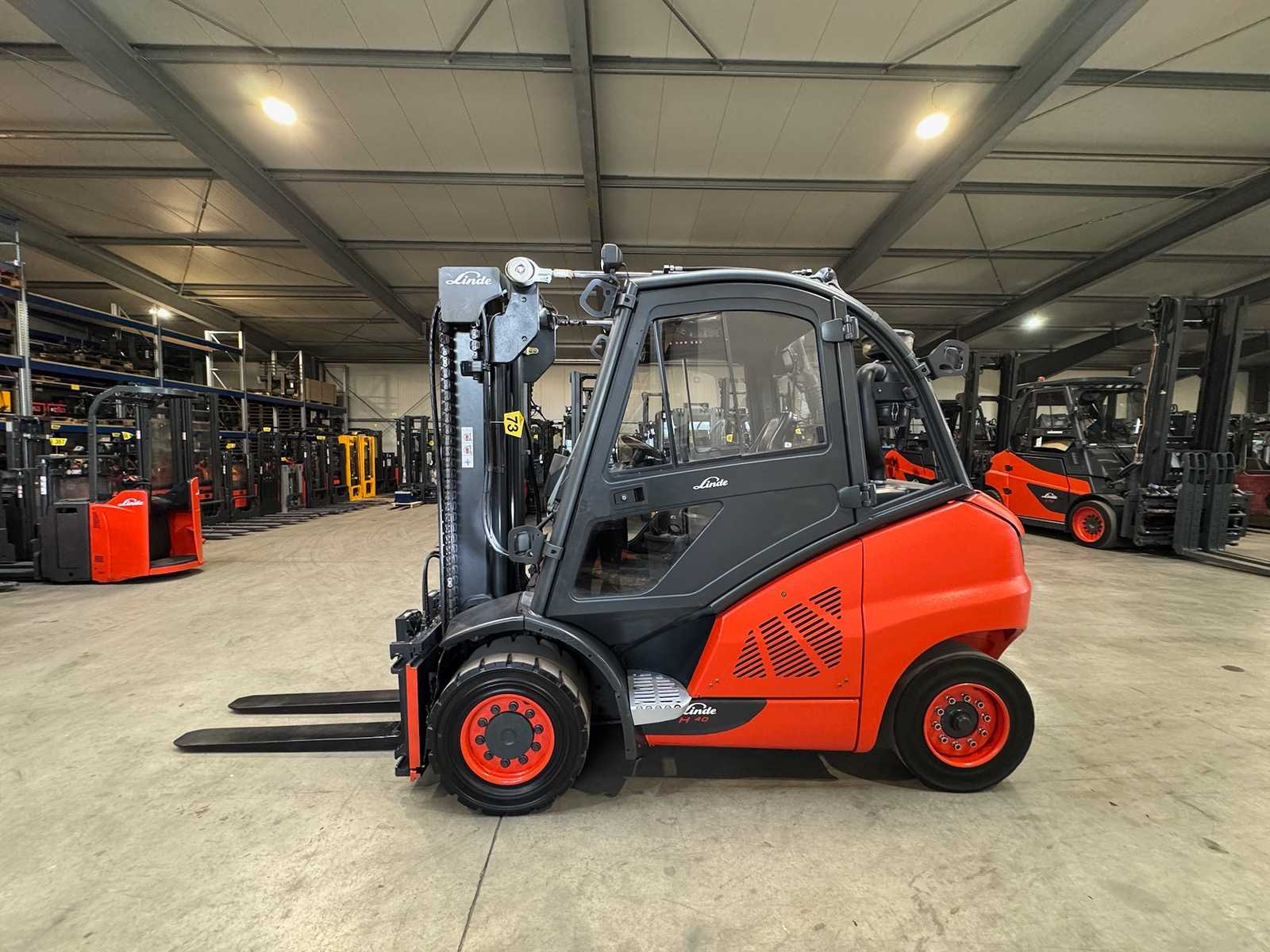 2017 Linde H40D-02 EVO 4,000kg 3+4th Valve Fork Adjuster Diesel Forklift Forklift 12,910 Hours