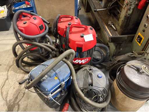 Lot Industrial vacuum cleaner JMP INOX 35 + various models – 6 pcs. – stainless steel container – used