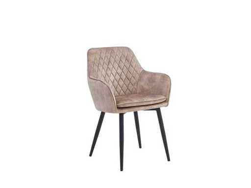 Set of 6 Dining chair Tub with armrest Champagne
