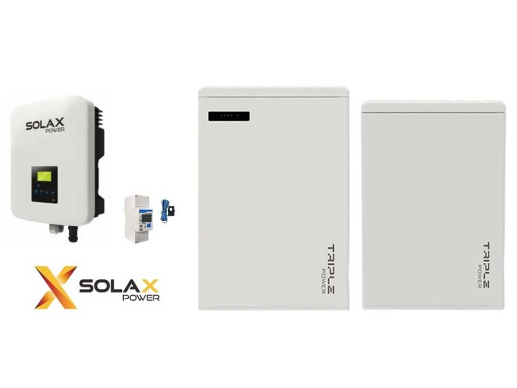 SolaX Retrofit X1 FiT 3.7 + Solax 5.8 kWh home battery + slave unit 5.8 kWh (total 11.8 kWh) for battery storage solar panels