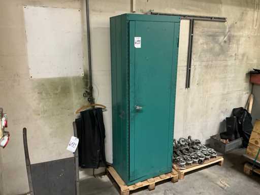 Metal cabinet with contents