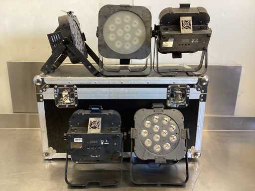 Set American DJ Flat Par QA12 DMX - în cutia de zbor