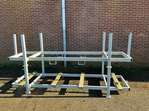 Transport stand galvanized 320x120x75cm v.v. forklift sleds (2x)