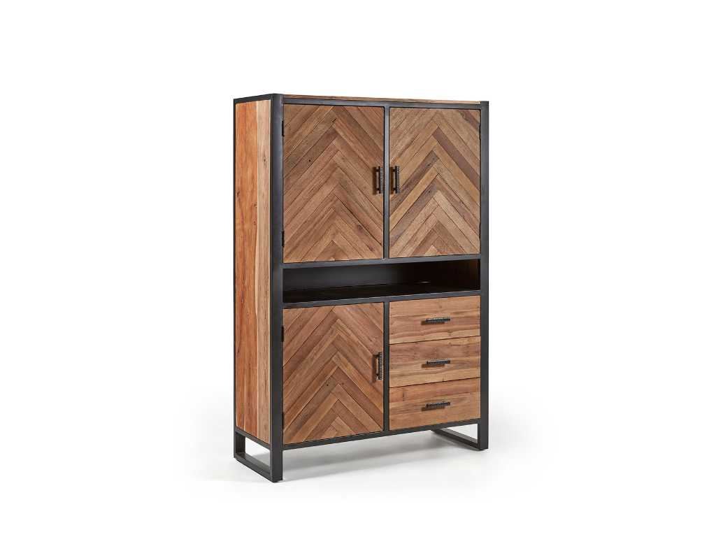 Mounted bar cooler ALICANTE 115 cm in solid wood