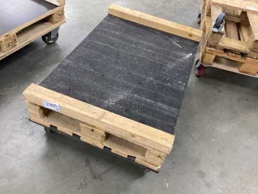 Roți cu role cu 4 roți rotative, 80x120 cm, palet european super stabil 2xmultiplex, roți rezistente