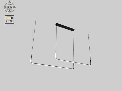 Lampe suspendue Alura 100cm & 100cm Duo Line 40W LED 3CCT Couleur & 3 étapes Gradation (1x)