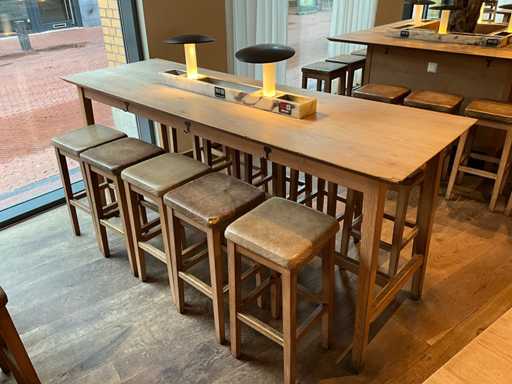 Hutten - Bartafel met marmeren opbouw & verlichting