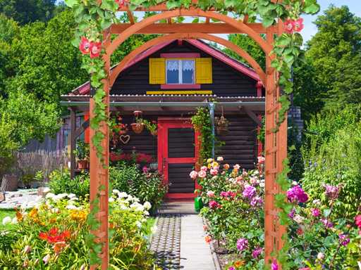 Houten trouwboogtuin, pergola, pergola