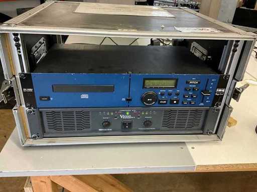 Amplificatore americano DJ V2000 e lettore CD in custodia da 19"