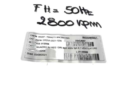 Gianneschi 70VC4007 Ventilation System Efficient 4KW 3PH Performance