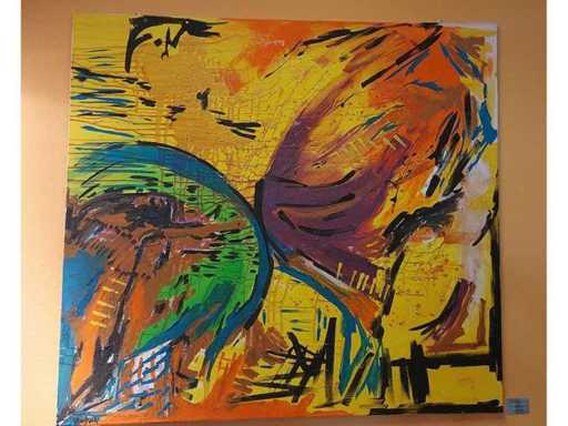 Muurschildering 140x130cm