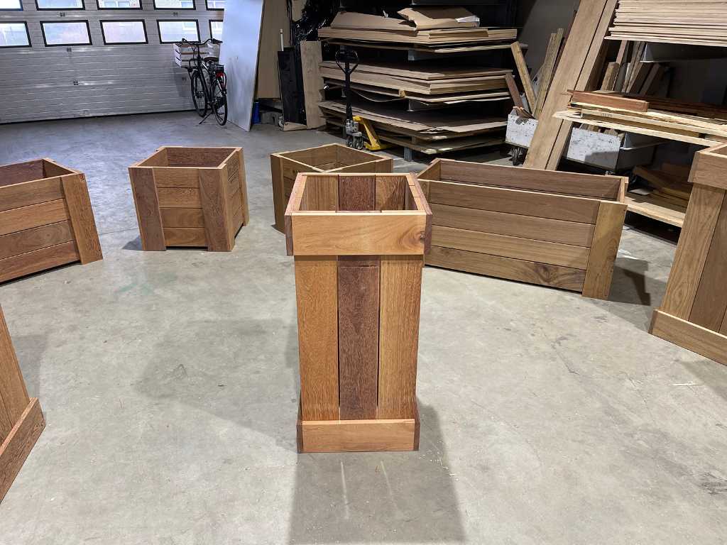 Fioriera(e) in legno duro Alta M 100x50x50cm (2x)