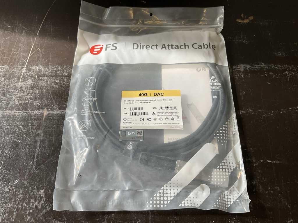 Câble Fs 40G QSFP+ Direct Attatch 3M (2x)
