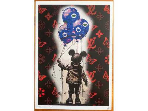 DEATH NYC : Banksy Mouse with Murakami Balloons 76/100